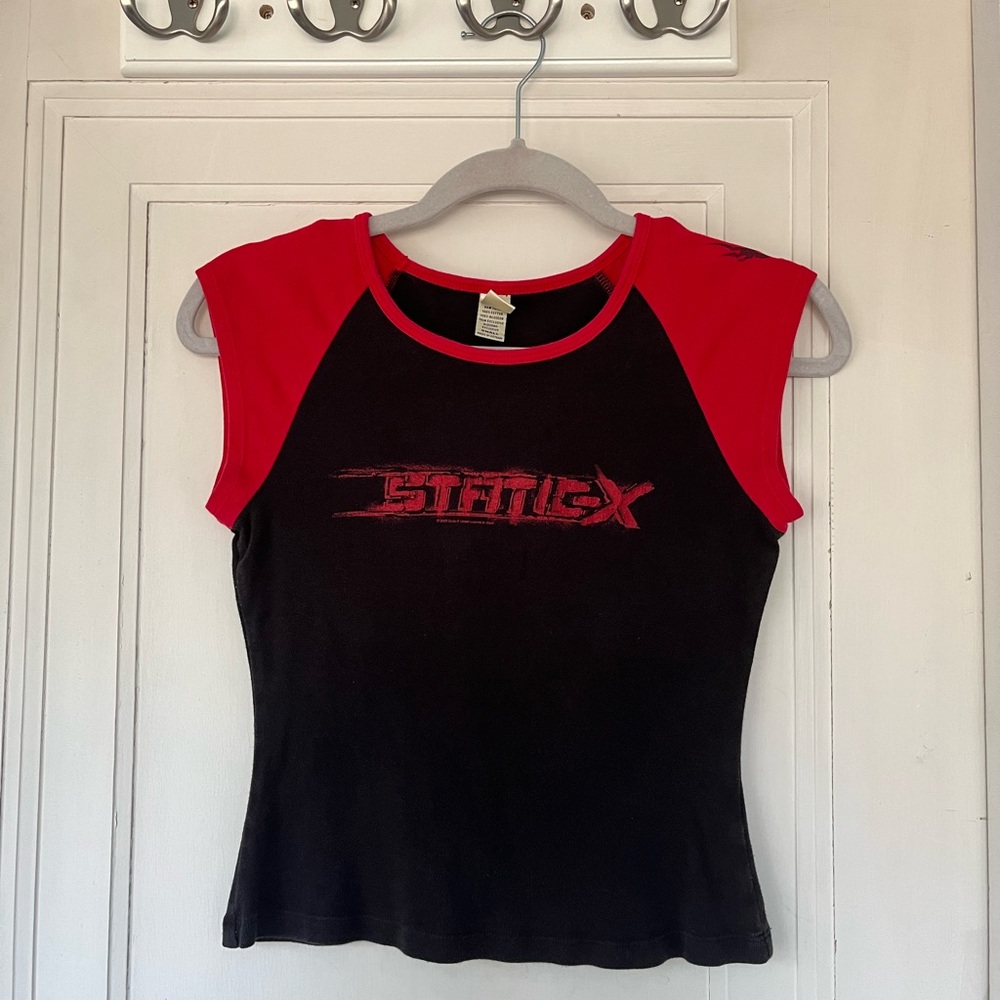 Kavio Red and Black Cap Sleeve Top
